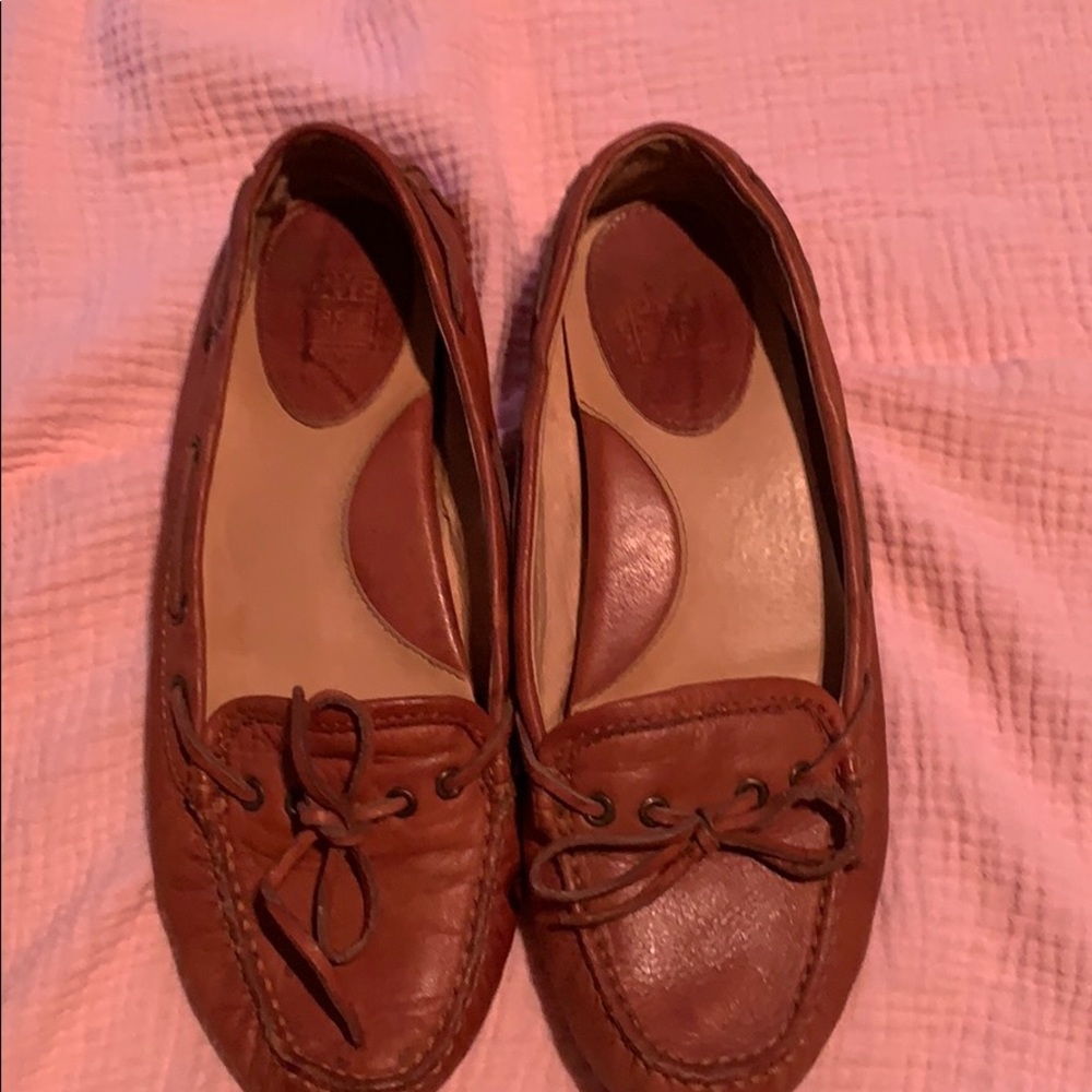 Frye brown leather loafers shoes